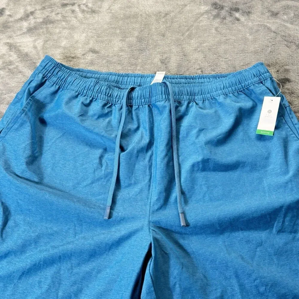 NWT Dip Sz XL 4 Way Stretch Board Shorts Mens XL Teal Blue Swim Trunks